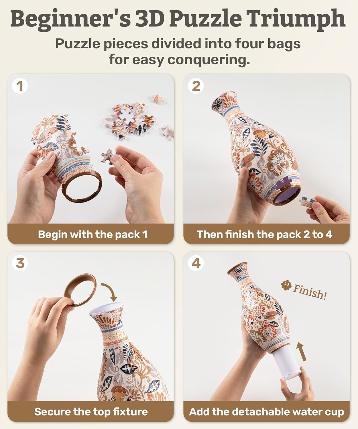 🎄 Early Christmas Sale 60% OFF 🎁 3D Puzzle Vase🔥